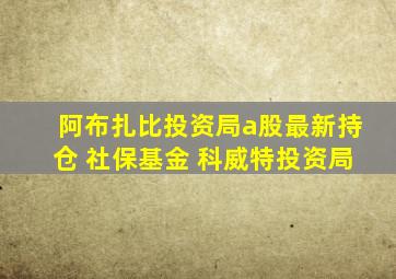 阿布扎比投资局a股最新持仓 社保基金 科威特投资局